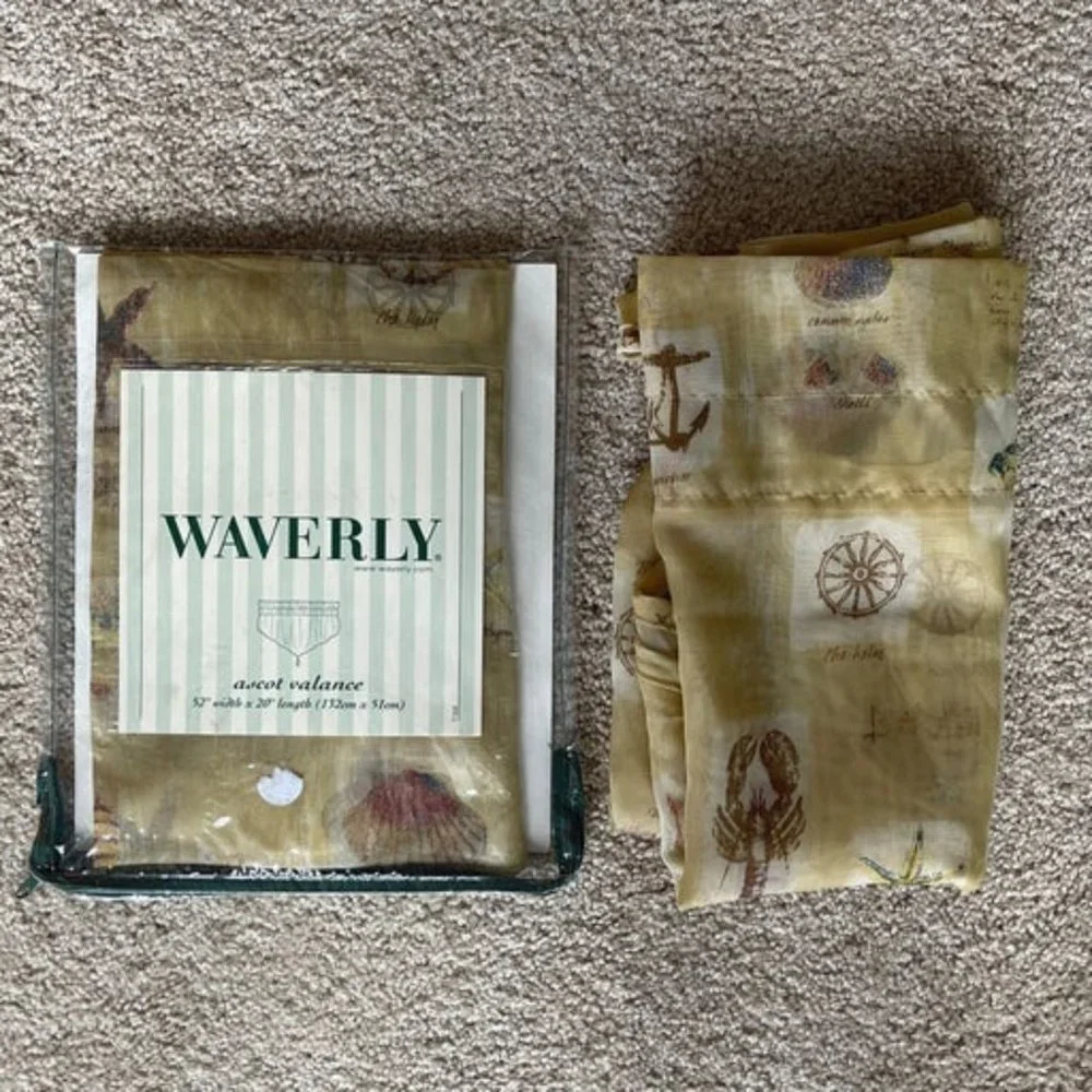 Vintage Waverly Ascot Valances Starfish Light House Beachcomber Beach 20